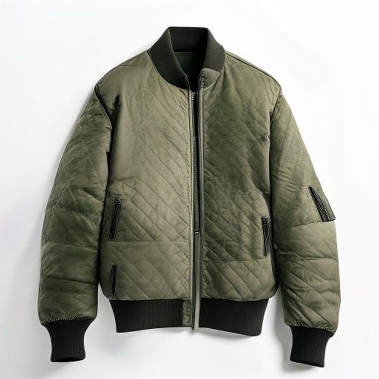Quilted Bomber Jacket Black S — alternate view